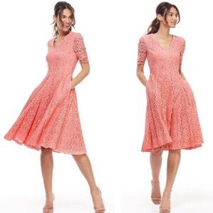 Gal Meets Glam Louisa Terra Rose Lace Dress